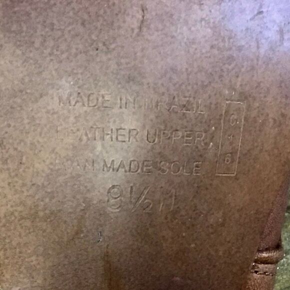 Vintage Y2K Western Cowgirl Rodeo Boho Tan Leather Pointed Chunky Heel Shoes 8.5 - Picture 6 of 8